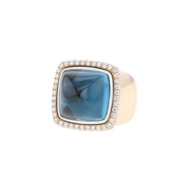 Bague à transformation Fred Pain de Sucre grand modèle en or rose, diamants, améthyste et topaze