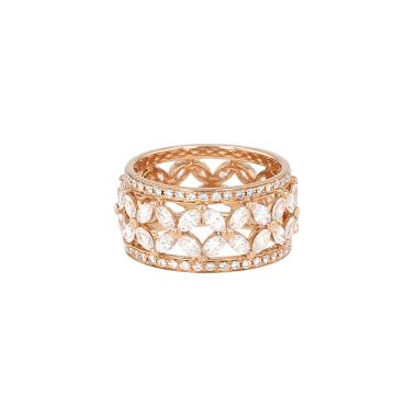 Bague bandeau Tiffany & Co Victoria en or rose et diamants