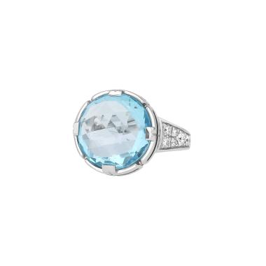 Bague Bulgari Parentesi Cocktail en or blanc, topaze et diamants