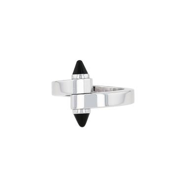 Bague Cartier Menotte en or blanc et onyx