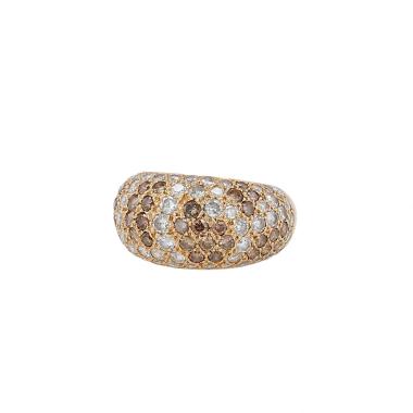 Bague Cartier Sauvage en or jaune, diamants blancs et diamants bruns