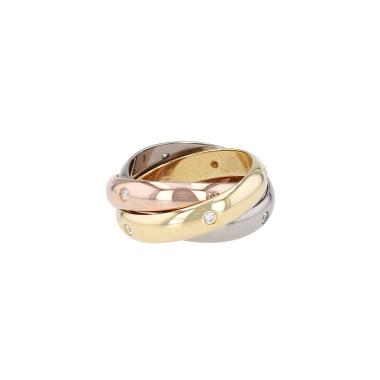 Bague Cartier Trinity Star en 3 ors et diamants