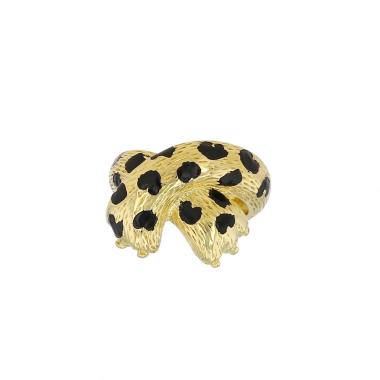 Bague Fred Ombre Féline en or jaune et émail