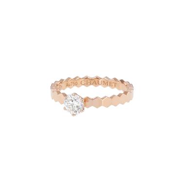 Bague solitaire Chaumet Bee my Love en or rose et diamant