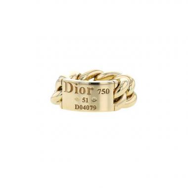 Bague souple Dior Gourmette grand modèle en or jaune