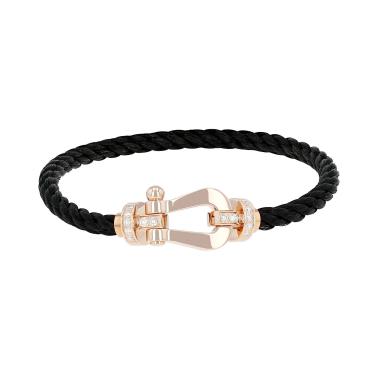 Bracelet Fred Force 10 grand modèle en or rose, diamants et nylon