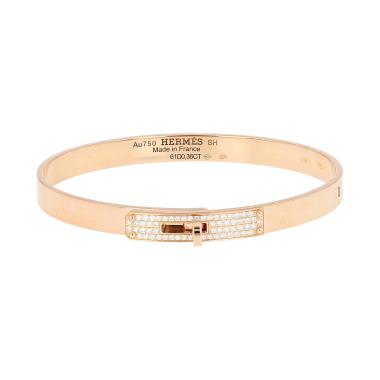 Bracelet Hermès Kelly en or rose et diamants
