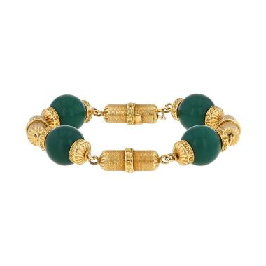 Bracelet Van Cleef & Arpels  en or jaune et chrysoprase