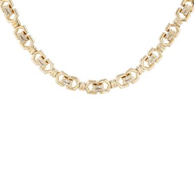 Collier années 1980 Mauboussin  en or jaune et diamants
