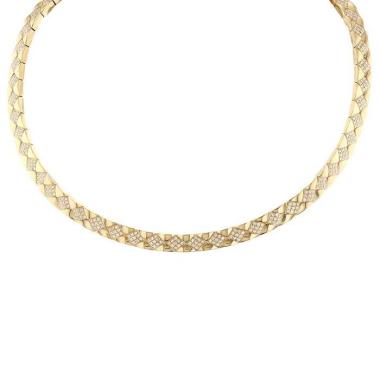 Collier ras de cou Chanel Matelassé en or jaune et diamants