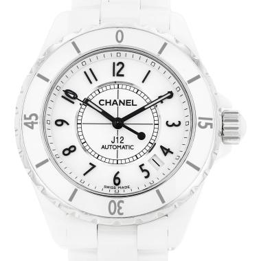 Montre Chanel J12 en céramique blanche et acier Ref: Chanel - HO970  Vers 2009