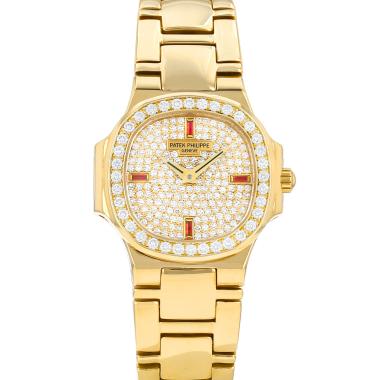 Montre Patek Philippe Nautilus en or jaune et diamanté Ref: Patek Philippe - 4700  Vers 1997