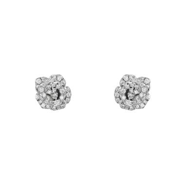 Paire de boucles d'oreilles Dior Rose Dior Bagatelle en or blanc et diamants