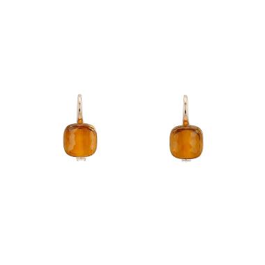 Paire de boucles d'oreilles Pomellato Nudo Classic en or rose, or blanc et citrine