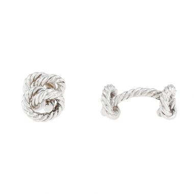 Paire de boutons de manchette Hermès  en argent