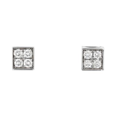 Paire de puces d'oreilles Bulgari Lucéa en or blanc et diamants
