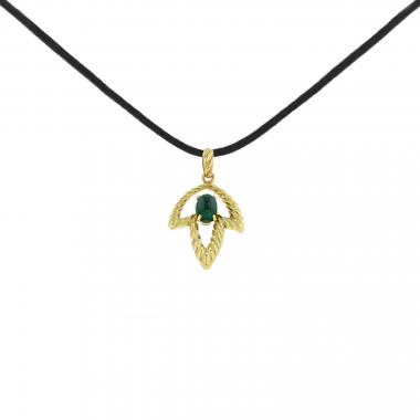 Pendentif années 70 Chaumet  en or jaune et malachite