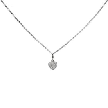 Pendentif Cartier Coeur et Symbole en or blanc et diamants