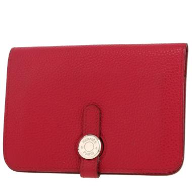 Portefeuille Hermès  Dogon en cuir togo rose