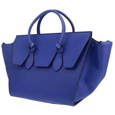 Sac à main Celine Tie Bag moyen modèle en cuir bleu- électrique