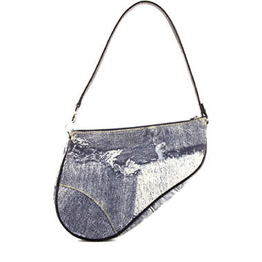 Sac à main Dior Saddle en toile denim bleue