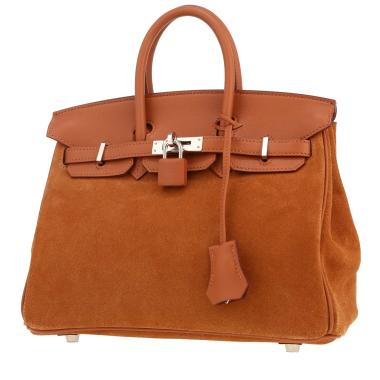 Sac à main Hermès Birkin 25 Grizzly en veau doblis gold et cuir Swift gold