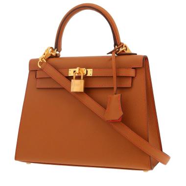 Sac à main Hermès  Kelly 25 cm en cuir epsom gold