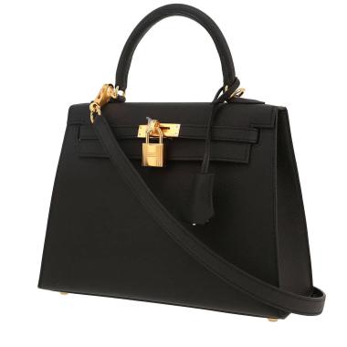 Sac à main Hermès  Kelly 25 cm en cuir epsom noir