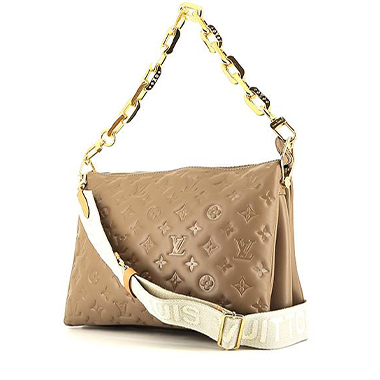 Sac bandoulière Louis Vuitton  Coussin moyen modèle  en cuir monogram taupe