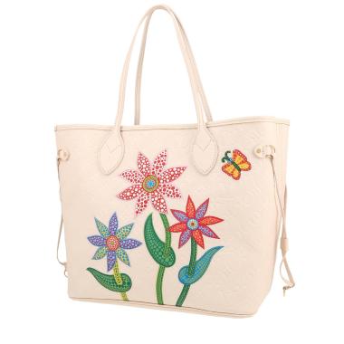 Sac cabas Louis Vuitton  Neverfull Editions Limitées moyen modèle  en cuir monogram empreinte écru