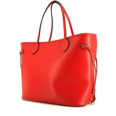 Sac cabas Louis Vuitton  Neverfull moyen modèle  en cuir épi rouge