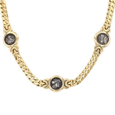 Sautoir à transformation Bulgari Monete en or jaune et argent