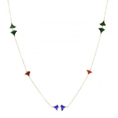 Sautoir Bulgari Diva's Dream en or jaune, lapis-lazuli et malachite